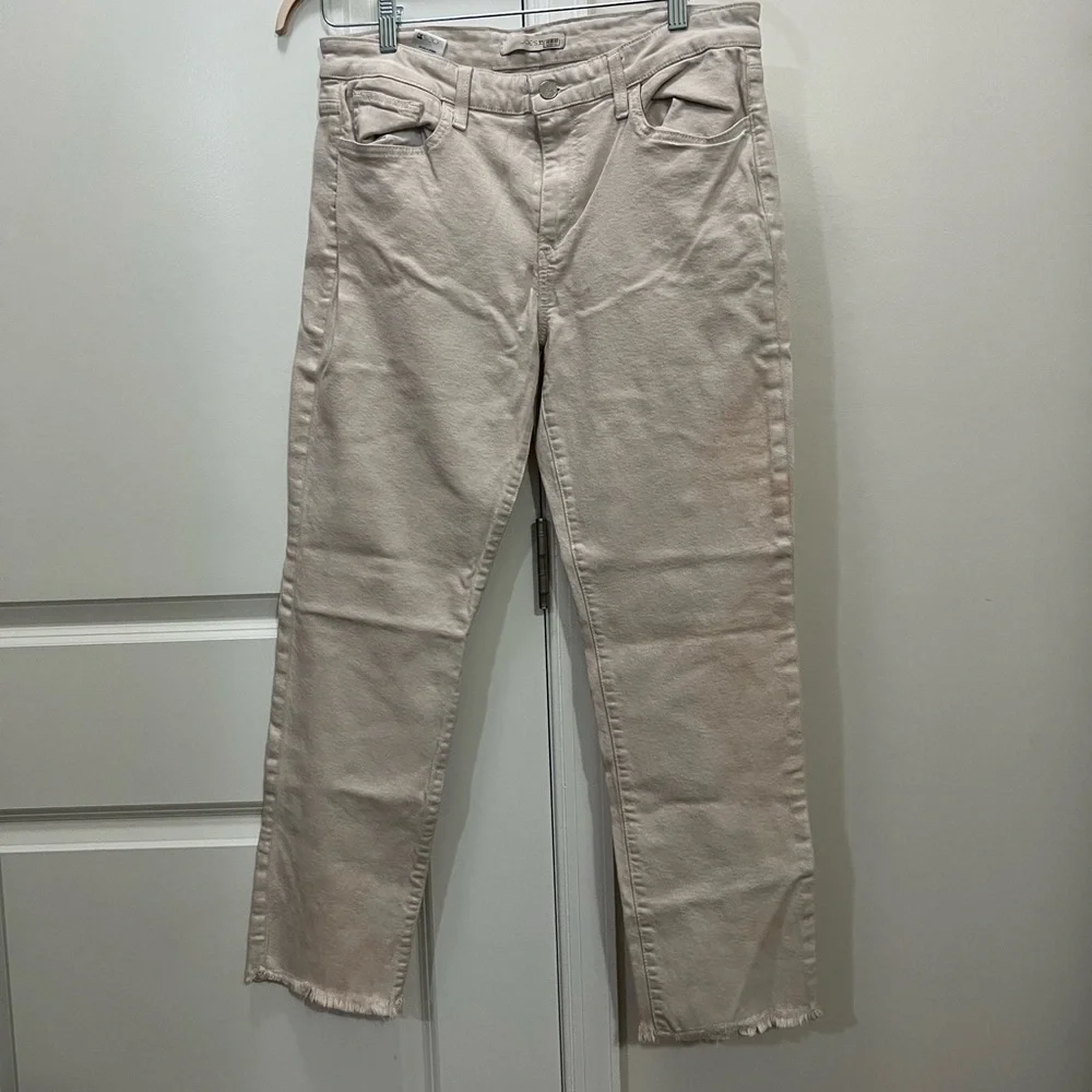 FLAWED Joe’s Jeans White Lara Mid Rise Cigarette Ankle Cut Hem Jeans 32 $168 - Picture 2 of 7